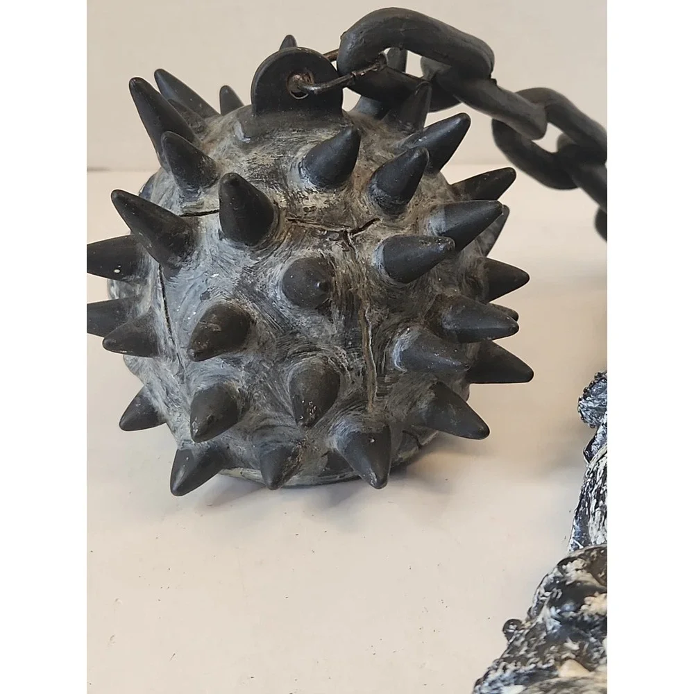 Vintage Skull Flail Mace And Chain Skeleton Medieval Costume Cosplay Rubies 1995